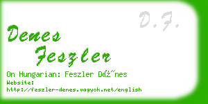 denes feszler business card